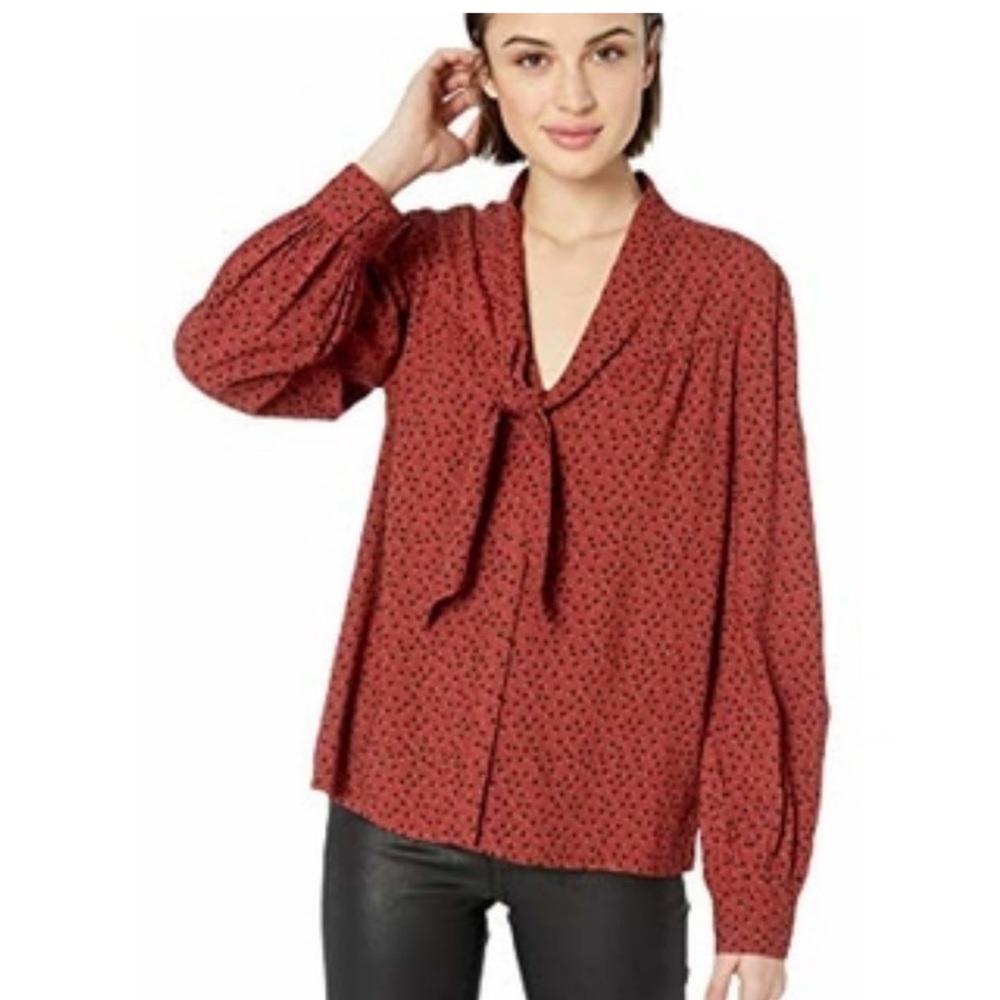 PAIGE Petaluma Blouse in Dark Rust, size small